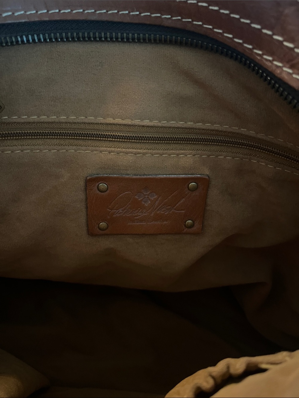 Patricia Nash Poppy Tote Chestnut Tan Brown Leather Bag - Picture 4 of 9